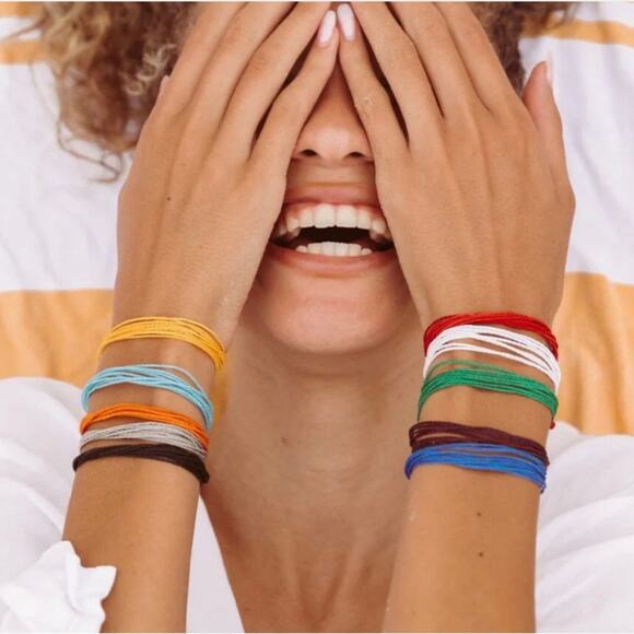 Two Pure Vida NWT Sunset And Original Pink Unique Handmade Waterproof Bracelets - Picture 2 of 10